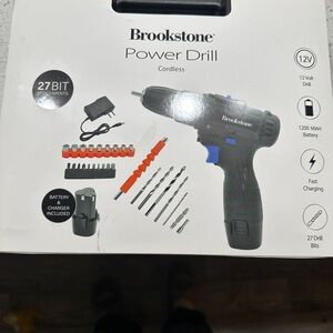 Brookstone Cordless Power Drill - Black and Blue